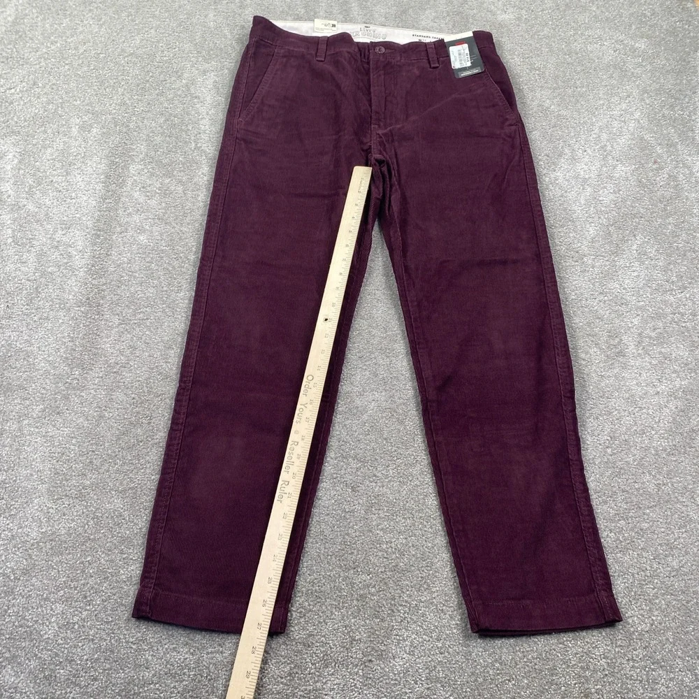 Levi's Mens Corduroy Pants 33x30 Burgundy Straight Leg Standard Fit‎ Jeans NWT